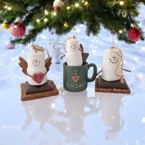 3 The Original S’mores Ornaments MIDWEST Resin Wings Heart Love Chocolate Graham